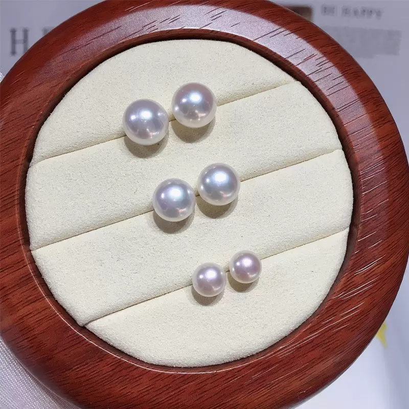 925 Sterling Silver Natural Freshwater 10-11mm 5A Pearl Earrings