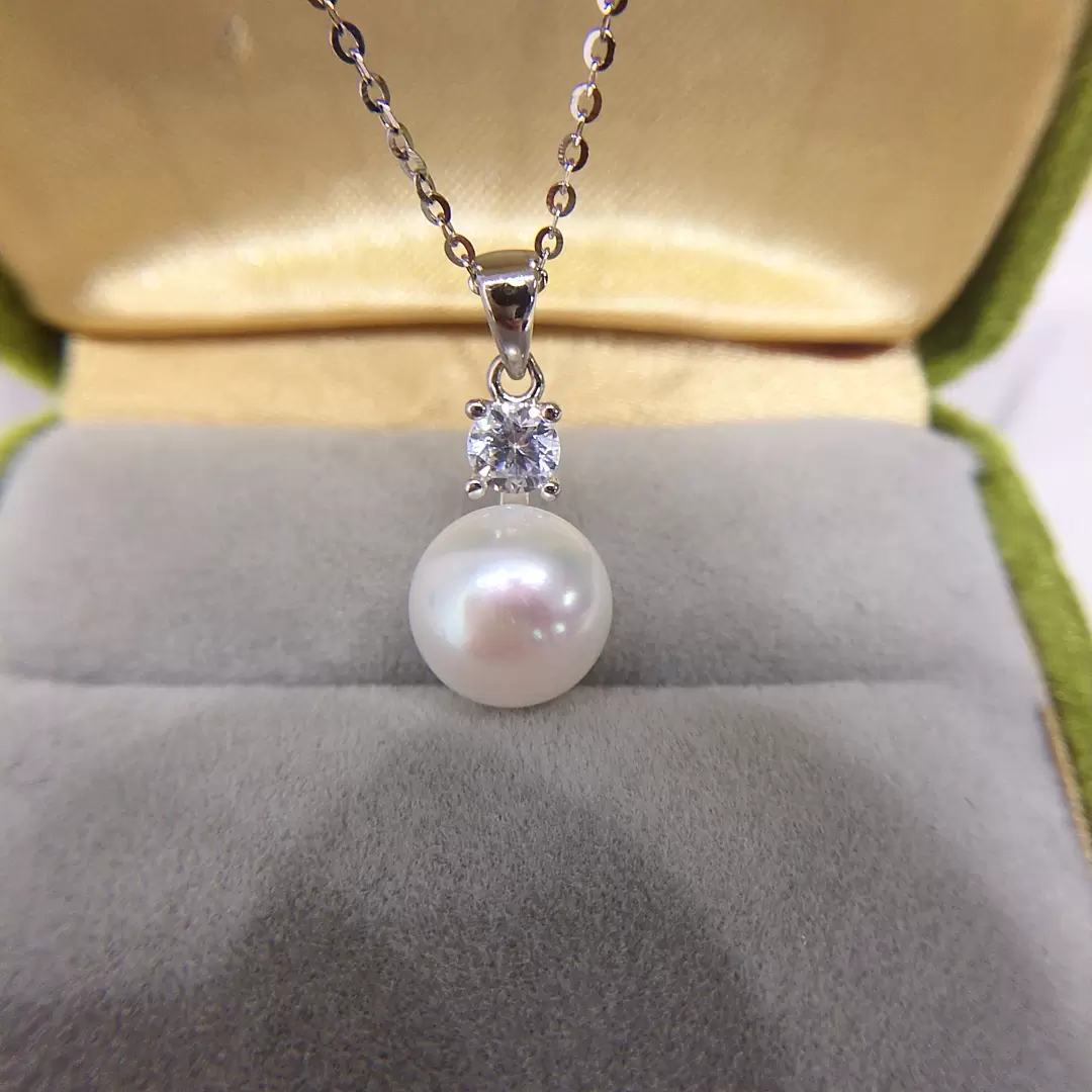 925 Sterling Silver Natural Freshwater 5A 12mm Pearl Necklace