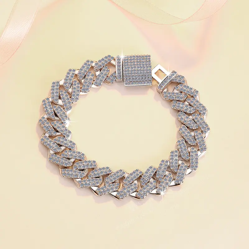 925 Sterling Silver Bracelet with 11CT D Color Moissanite