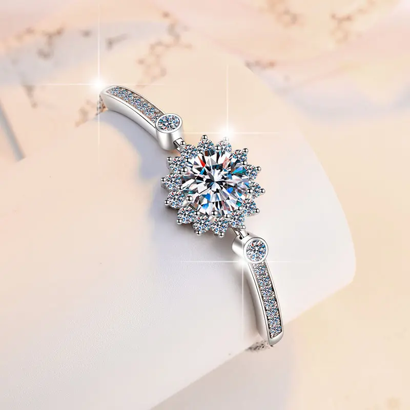 925 Sterling Silver Bracelet with 5CT D Color Moissanite