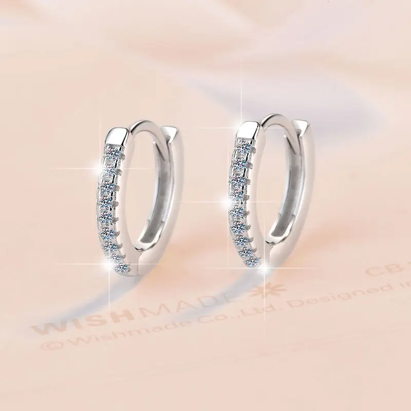 925 Sterling Silver Stud Earrings with D Color Moissanite