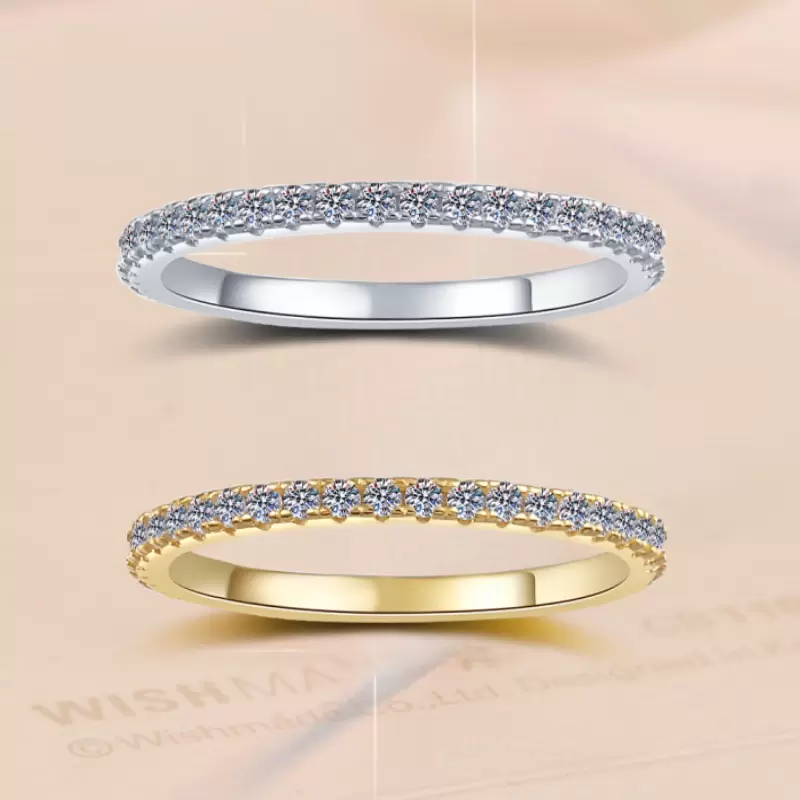 925 Sterling Silver Ring with D Color Moissanite