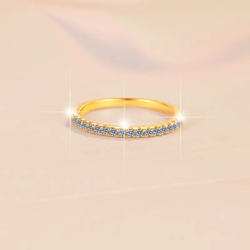 925 Sterling Silver Ring with D Color Moissanite - 图片 2