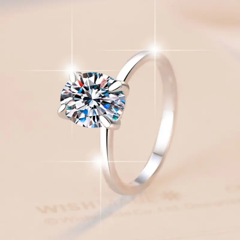 925 Sterling Silver Ring with 5CT D Color Moissanite