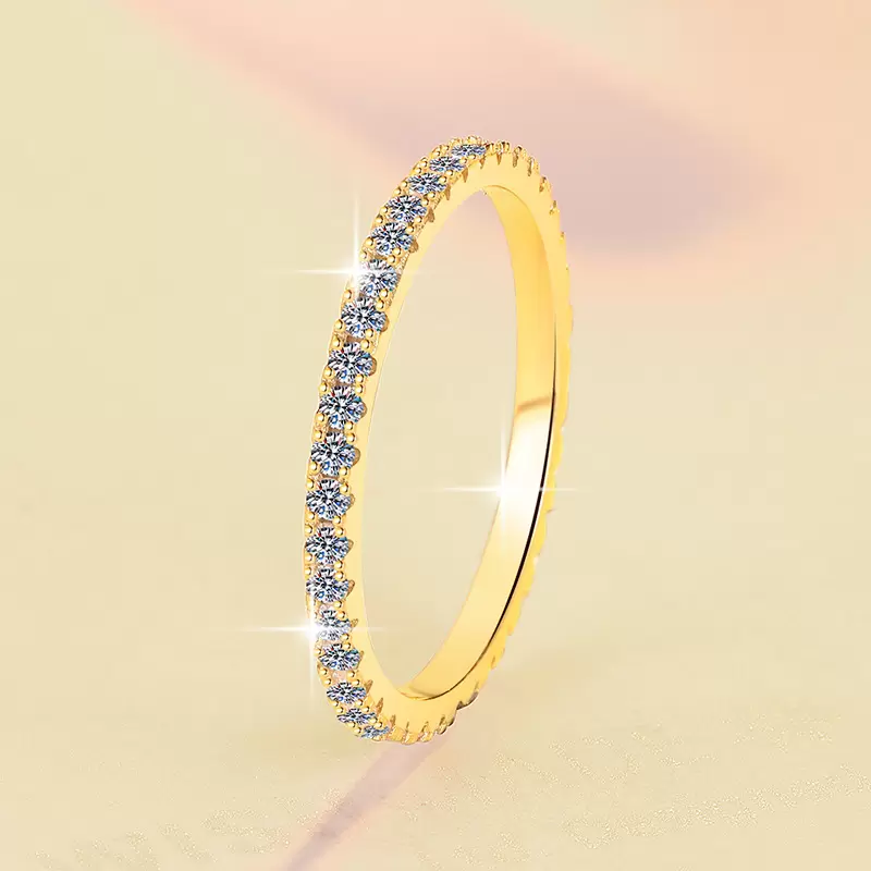 925 Sterling Silver Ring with D Color Moissanite - 图片 2