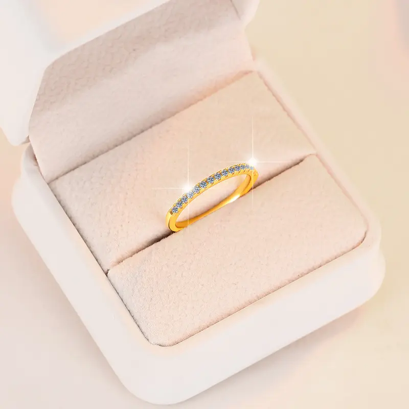 925 Sterling Silver Ring with D Color Moissanite - 图片 3
