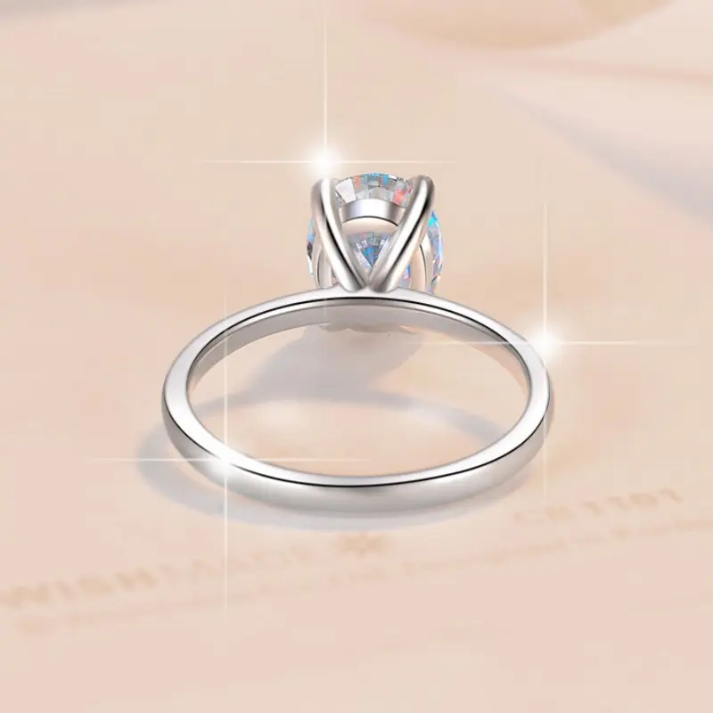 925 Sterling Silver Ring with 5CT D Color Moissanite - 图片 3