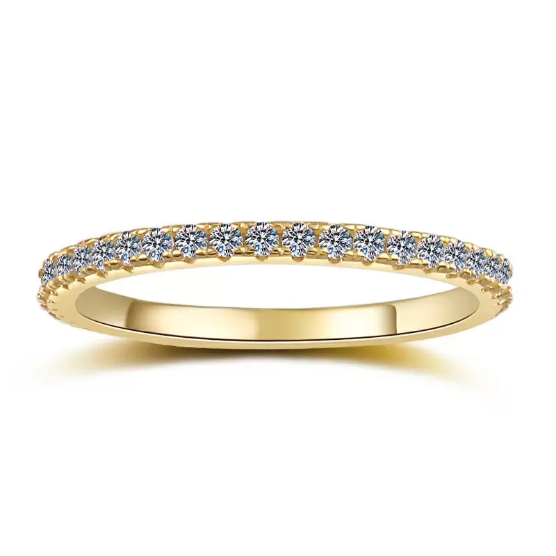 925 Sterling Silver Ring with D Color Moissanite - 图片 3