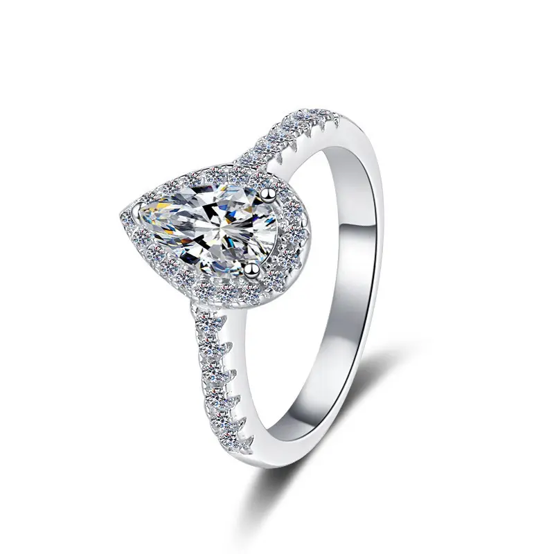 925 Sterling Silver Ring with 1CT D Color Moissanite - 图片 5
