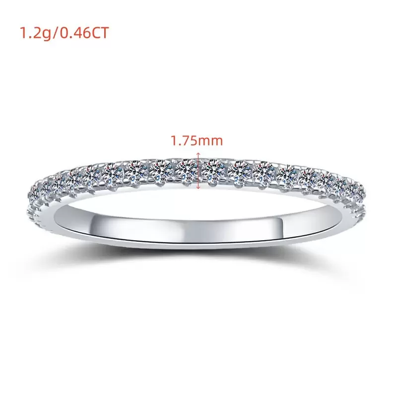 925 Sterling Silver Ring with D Color Moissanite - 图片 5