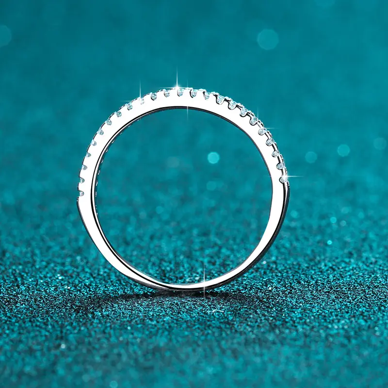 925 Sterling Silver Ring with D Color Moissanite - 图片 6