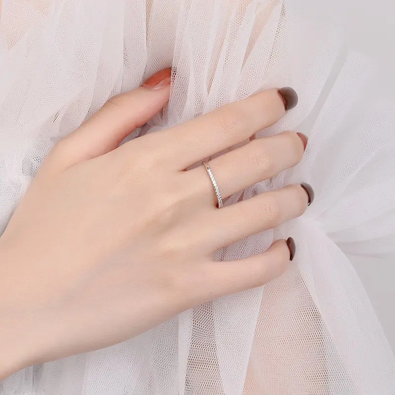 925 Sterling Silver Ring with D Color Moissanite - 图片 7