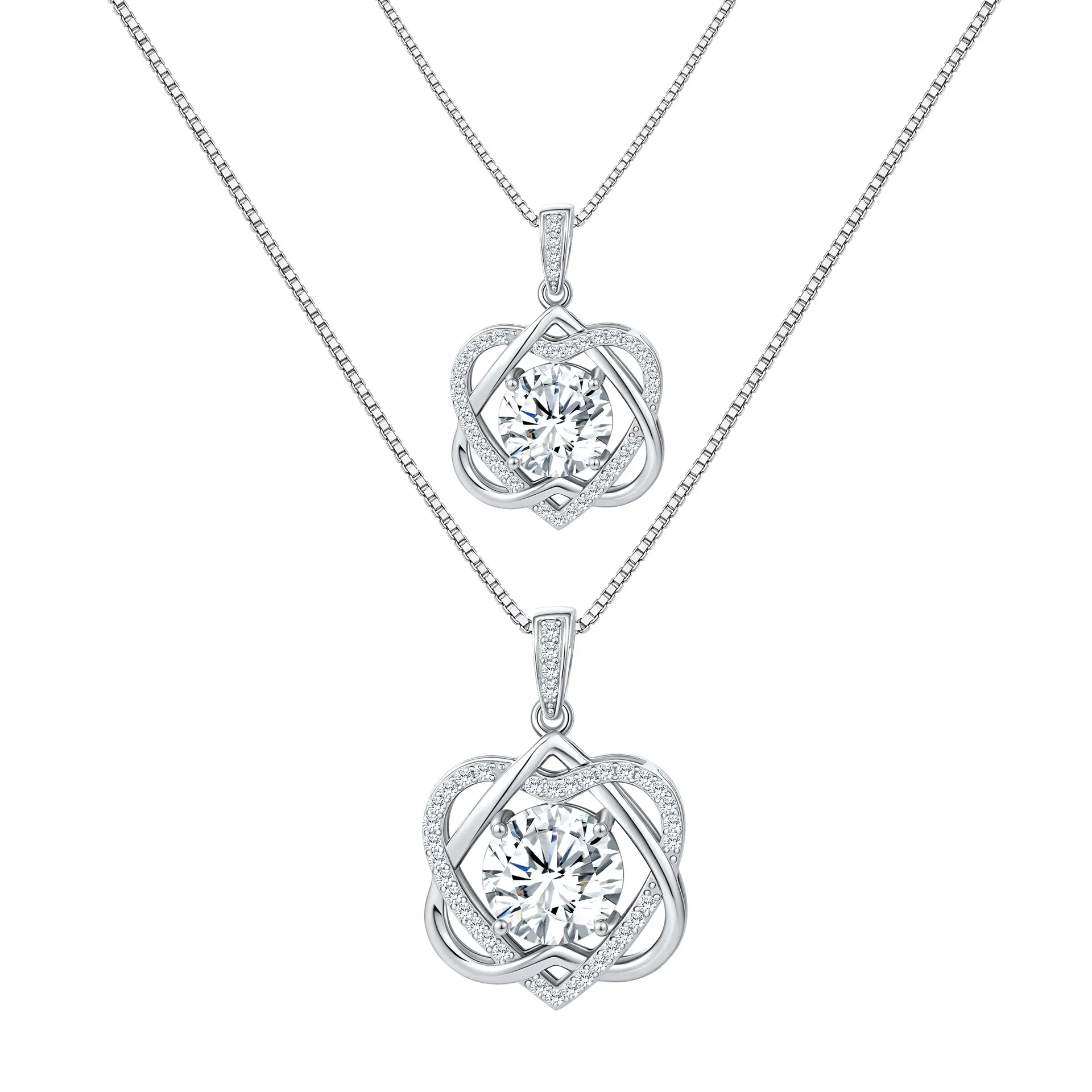 925 Sterling Silver Cross Necklace with 5CT D Color Moissanite