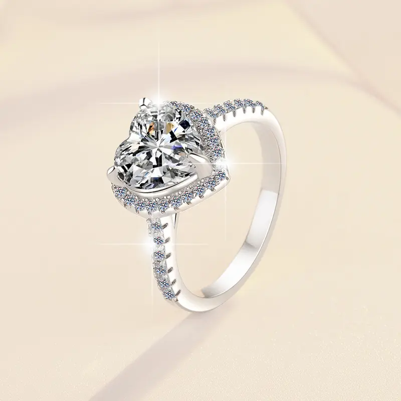 925 Sterling Silver Layer Stackable Ring with 2CT D Color Moissanite - 图片 2