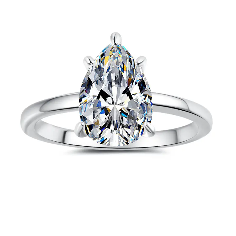 925 Sterling Silver Layer Stackable Ring with 2CT D Color Moissanite - 图片 2