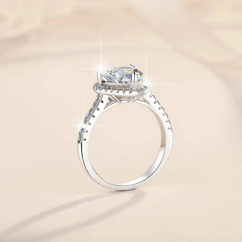 925 Sterling Silver Layer Stackable Ring with 2CT D Color Moissanite - 图片 3