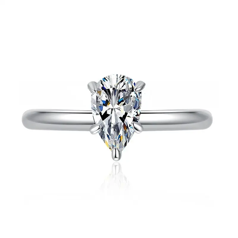 925 Sterling Silver Layer Stackable Ring with 2CT D Color Moissanite - 图片 3