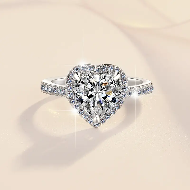 925 Sterling Silver Layer Stackable Ring with 2CT D Color Moissanite - 图片 4