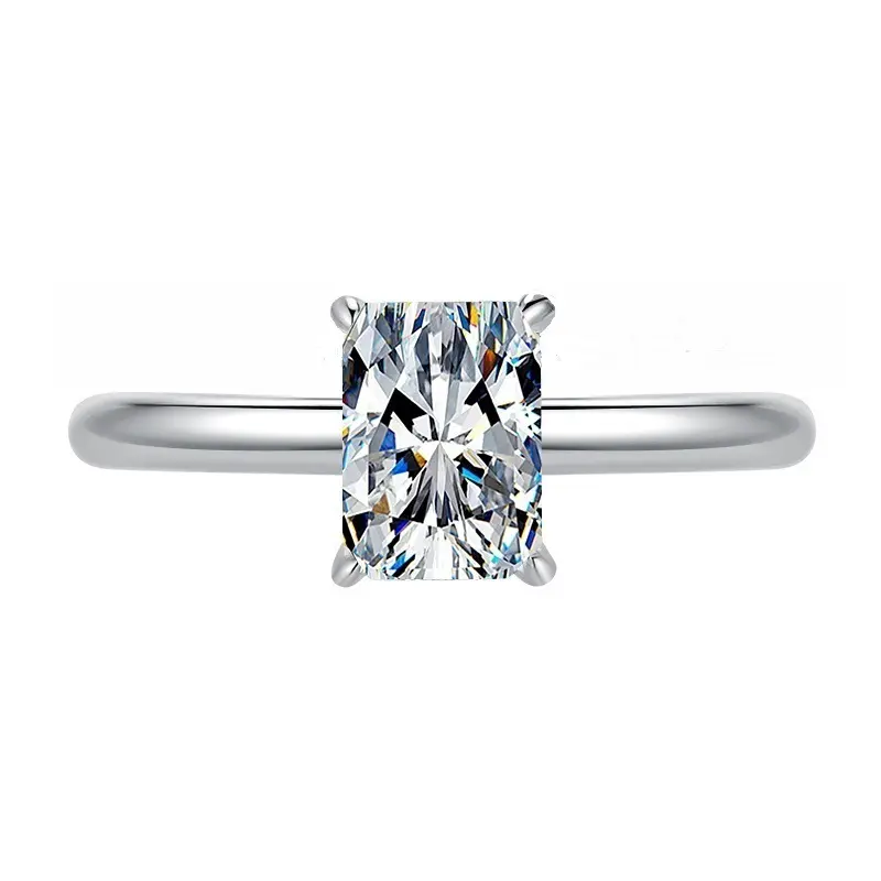 925 Sterling Silver Layer Stackable Ring with 2CT D Color Moissanite - 图片 3