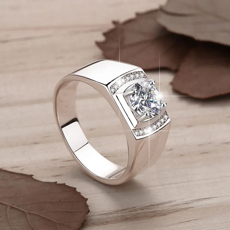 925 Sterling Silver Ring with 1CT D Color Moissanite - 图片 4