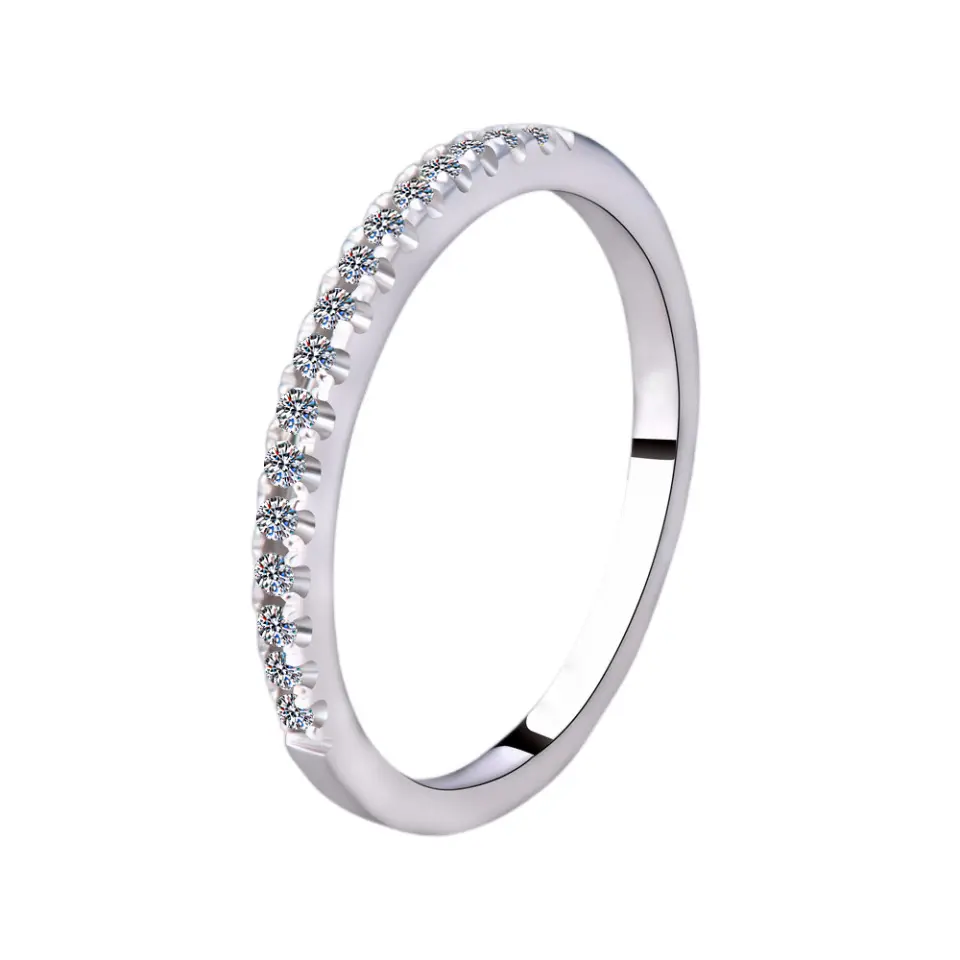 925 Sterling Silver Layer Stackable Ring with 2CT D Color Moissanite - 图片 6